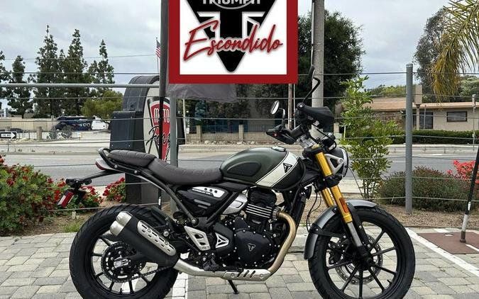 2024 Triumph Scrambler 400 X Matte Khaki Green / Fusion White