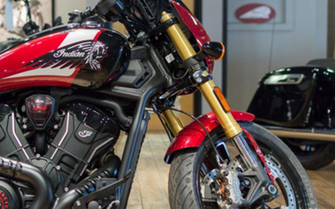 2025 Indian 101 Scout Sunset Red Metallic With Graphics