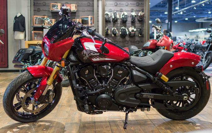 2025 Indian 101 Scout Sunset Red Metallic With Graphics