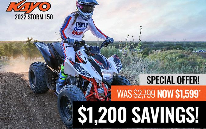 2022 Kayo Storm 150 On Sale! $1,200 Savings!
