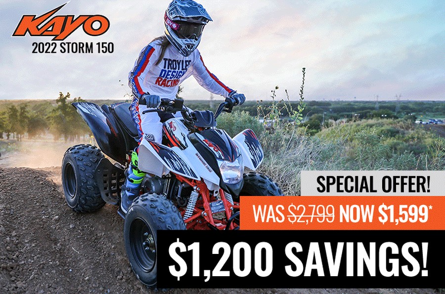 2022 Kayo Storm 150 On Sale! $1,200 Savings!