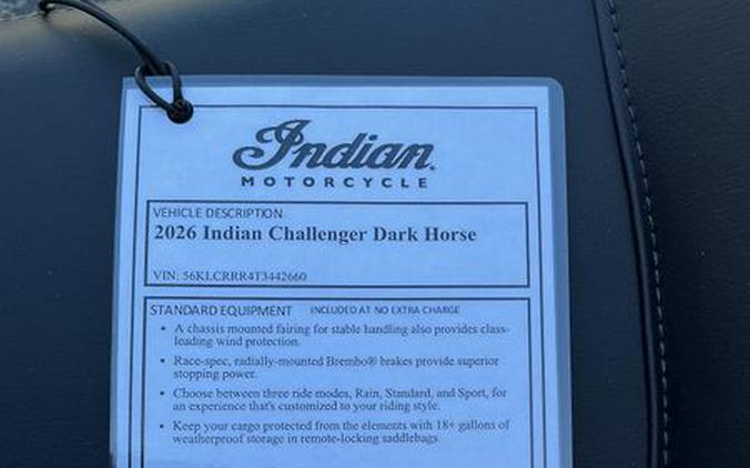 New 2026 Indian Motorcycle Challenger Dark Horse 108