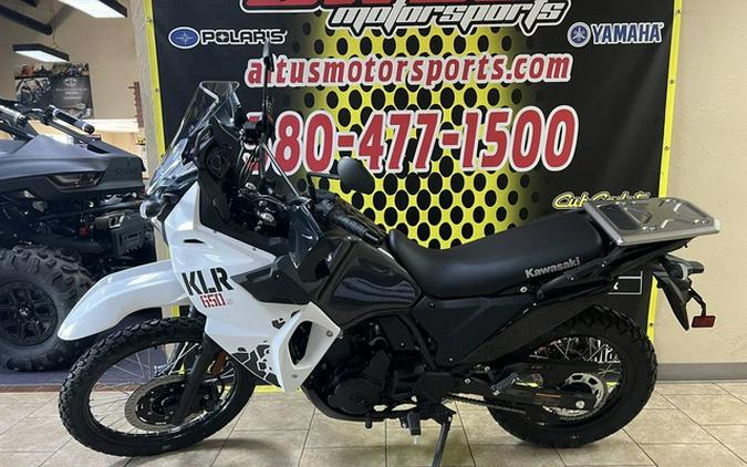 2025 Kawasaki KLR 650 S Pearl Crystal WhiteMetallic Carbon Gray