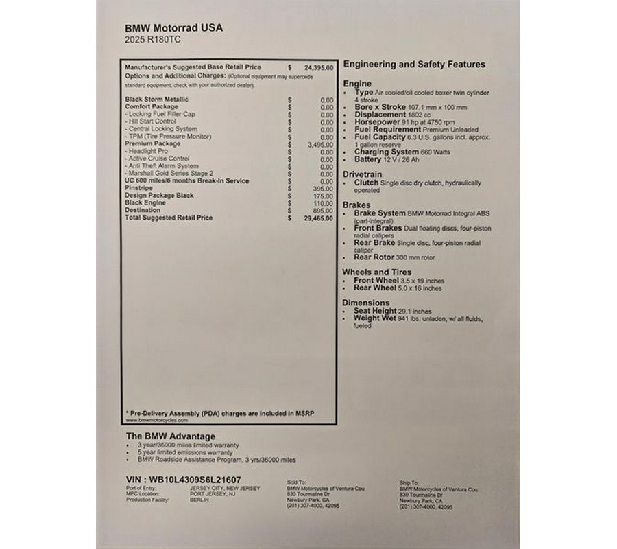 2025 BMW R 18 Transcontinental