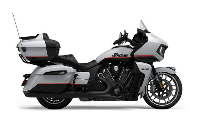 2024 Indian Motorcycle® Pursuit® Dark Horse® w/PowerBand Audio Pkg Icon Ghost White Metallic Smoke