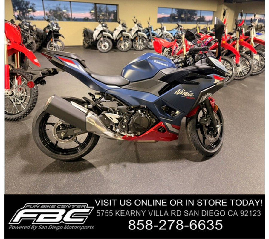 2026 Kawasaki Ninja 500 ABS Metallic Matte Twilight Blue ABS