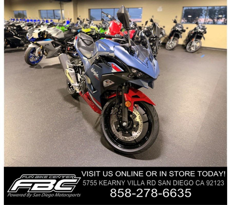 2026 Kawasaki Ninja 500 ABS Metallic Matte Twilight Blue ABS