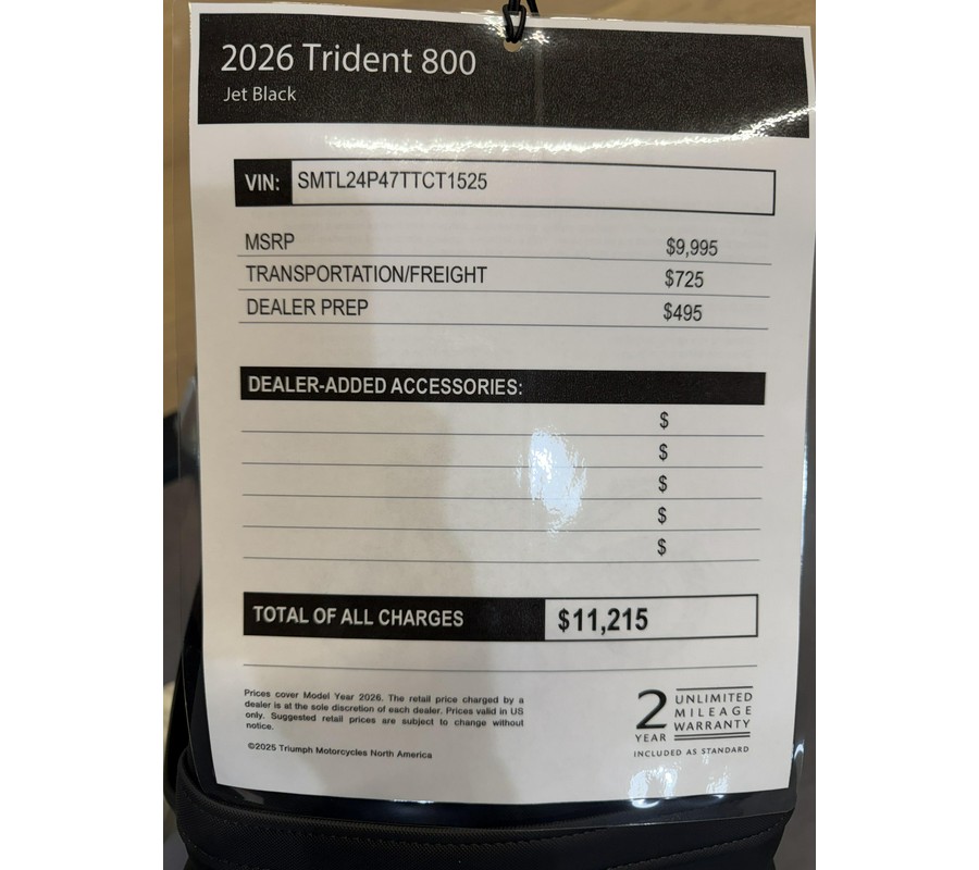 2026 Triumph Trident 800
