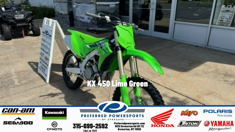 2025 Kawasaki KX 450 Lime Green