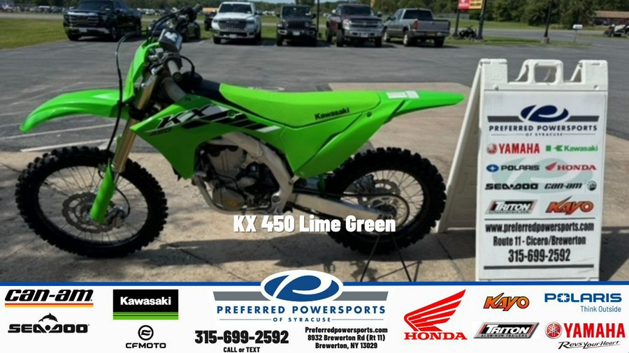 2025 Kawasaki KX 450 Lime Green