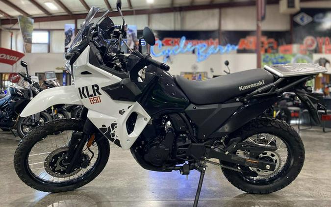 2025 Kawasaki KLR 650 Pearl Crystal WhiteMetallic Carbon Gray A