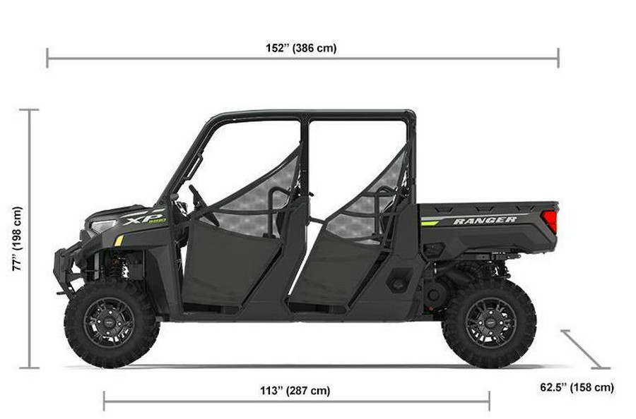 2023 Polaris Industries RANGER CREW XP 1000 Premium Super Graphite with Lifted Lime Accents