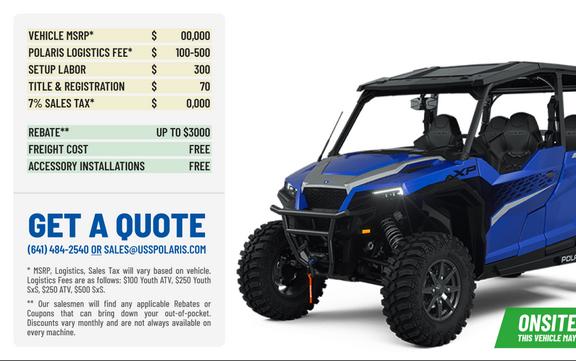 2024 Polaris Industries GENERAL® XP 4 1000 Premium Polaris Blue