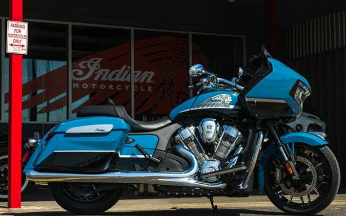 2026 Indian Challenger Limited 112 W/Powerband Audio Storm Blue With Black Metallic