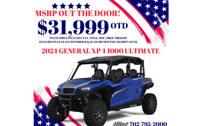 2024 Polaris Industries GENERAL XP 4 1000 ULTIMATE POLARIS BLUE