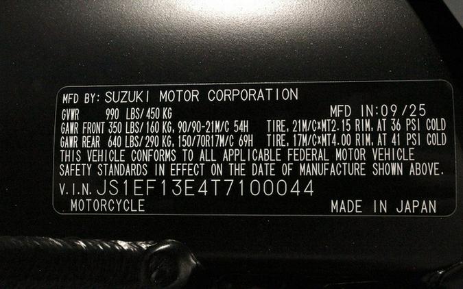 2026 Suzuki V-STROM 1050DE