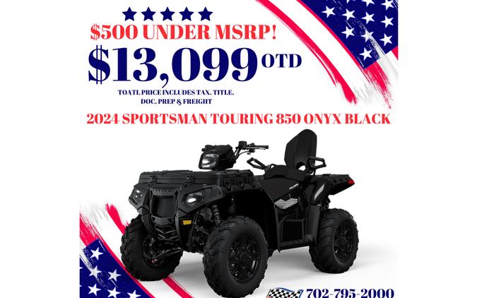 2024 Polaris Industries SPORTSMAN TOURING 850 ONYX BLACK