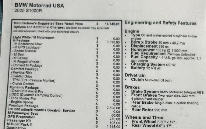 Used 2025 BMW S 1000 R