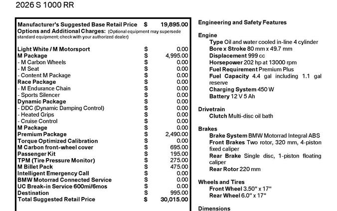 2026 BMW S 1000 RR