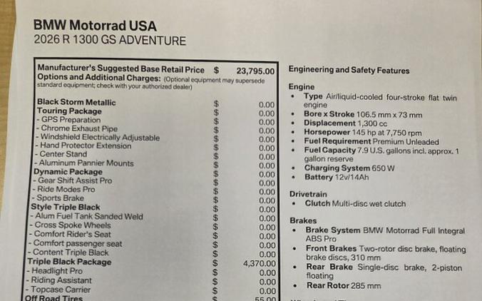 2026 BMW Motorrad R 1300 GS Adventure