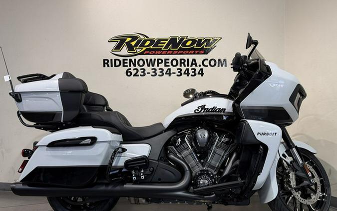 2026 Indian Pursuit Dark Horse 112 W/ Powerband Audio Ghost White Metallic With Black