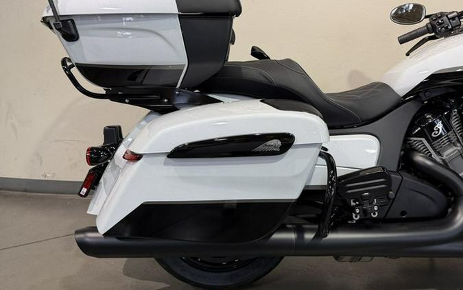 2026 Indian Pursuit Dark Horse 112 W/ Powerband Audio Ghost White Metallic With Black