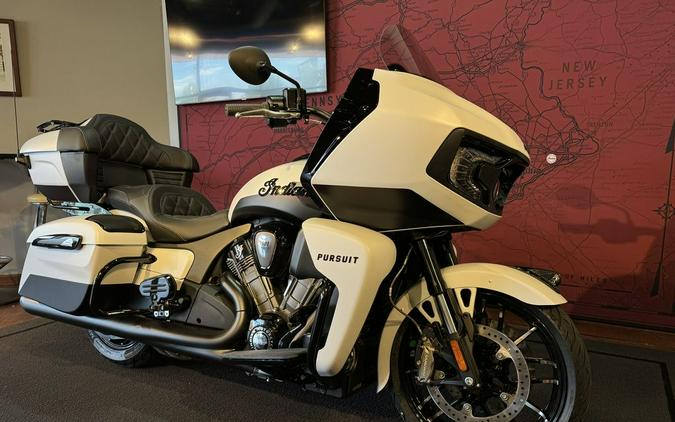 2024 Indian Motorcycle® Pursuit® Dark Horse® w/PowerBand Audio Pkg Icon Ghost White Metallic Smoke