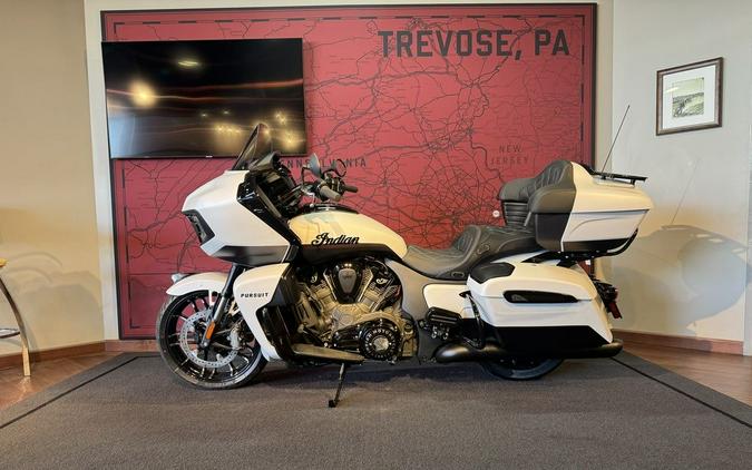 2024 Indian Motorcycle® Pursuit® Dark Horse® w/PowerBand Audio Pkg Icon Ghost White Metallic Smoke