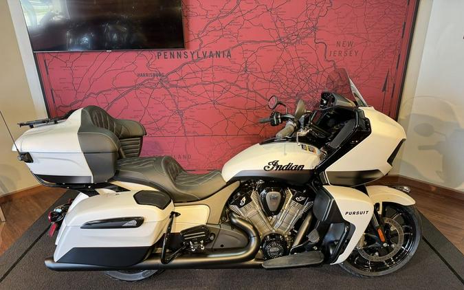 2024 Indian Motorcycle® Pursuit® Dark Horse® w/PowerBand Audio Pkg Icon Ghost White Metallic Smoke