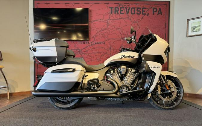 2024 Indian Motorcycle® Pursuit® Dark Horse® w/PowerBand Audio Pkg Icon Ghost White Metallic Smoke