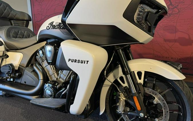 2024 Indian Motorcycle® Pursuit® Dark Horse® w/PowerBand Audio Pkg Icon Ghost White Metallic Smoke