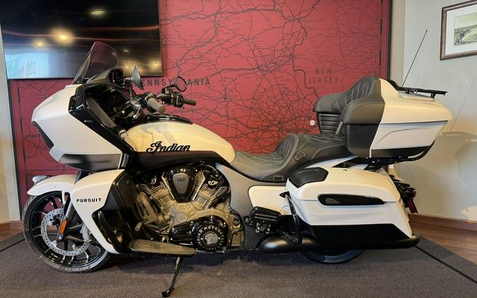 2024 Indian Motorcycle® Pursuit® Dark Horse® w/PowerBand Audio Pkg Icon Ghost White Metallic Smoke