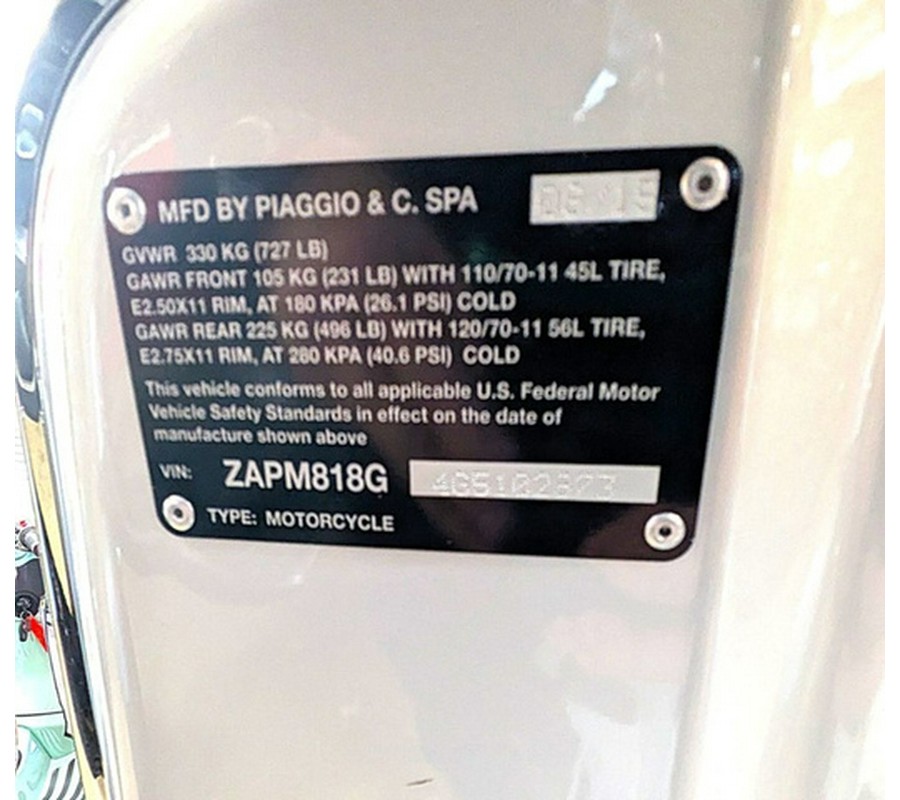 2016 Vespa Primavera Touring 150 3V