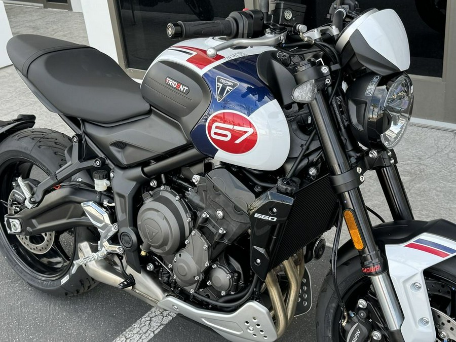 2025 Triumph Trident 660 Triple Tribute Edition Snowdonia White