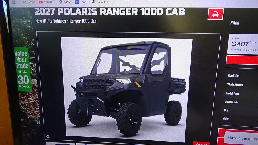 2027 Polaris Ranger 1000 Cab