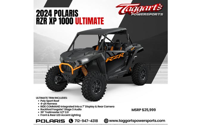 2024 Polaris Industries RZR XP 1000 Ultimate Indy Red - Titanium / Black