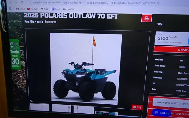 2026 Polaris Outlaw 70 EFI