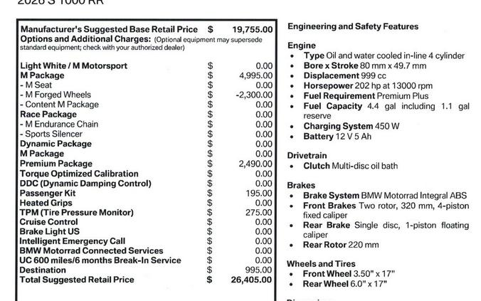 New 2026 BMW S 1000 RR