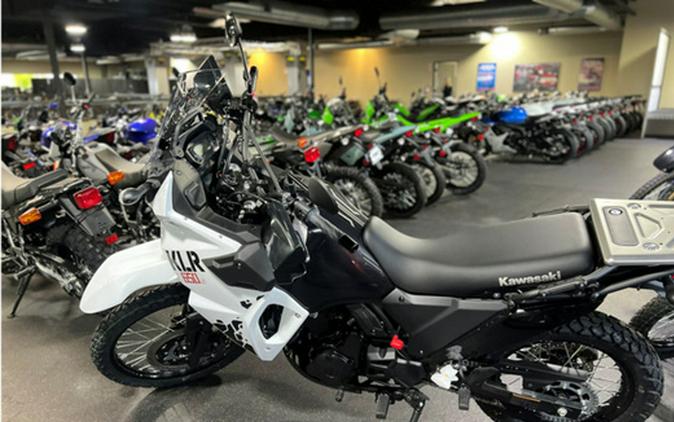 2025 Kawasaki KLR 650 S Pearl Crystal WhiteMetallic Carbon Gray