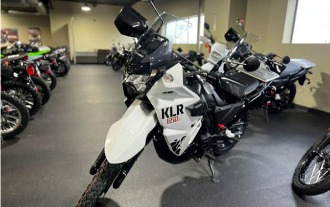 2025 Kawasaki KLR 650 S Pearl Crystal WhiteMetallic Carbon Gray
