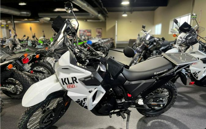 2025 Kawasaki KLR 650 S Pearl Crystal WhiteMetallic Carbon Gray