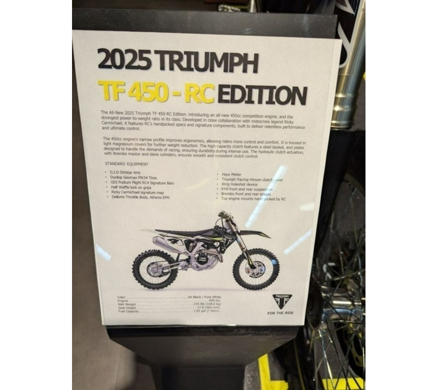 2025 Triumph TF 450-RC Edition