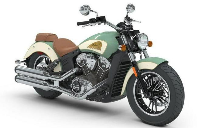2018 Indian Motorcycle® Scout® ABS Brilliant Blue over White with Red Pinstripe