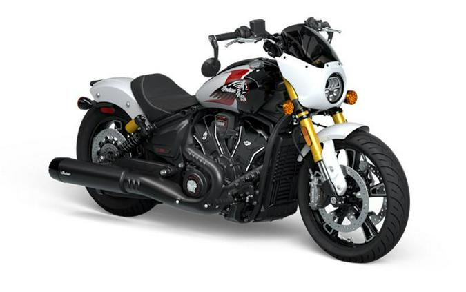 2025 Indian Motorcycle® 101 Scout® Ghost White Metallic with Graphics