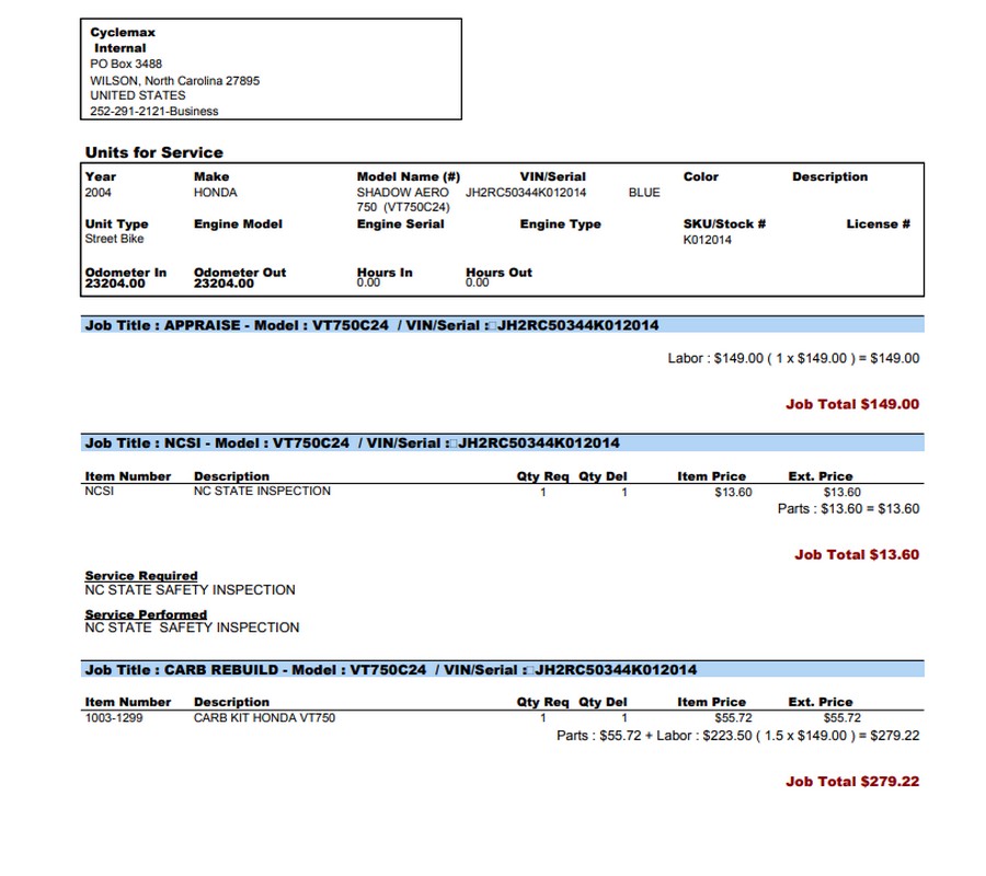 2004 HONDA SHADOW AERO 750 - K012014