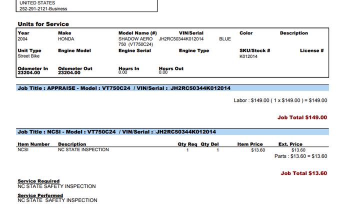 2004 HONDA SHADOW AERO 750 - K012014