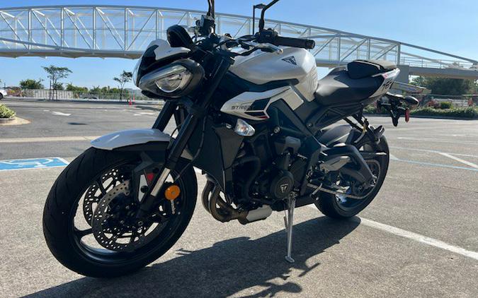 2024 Triumph Street Triple 765 R Crystal White Metallic