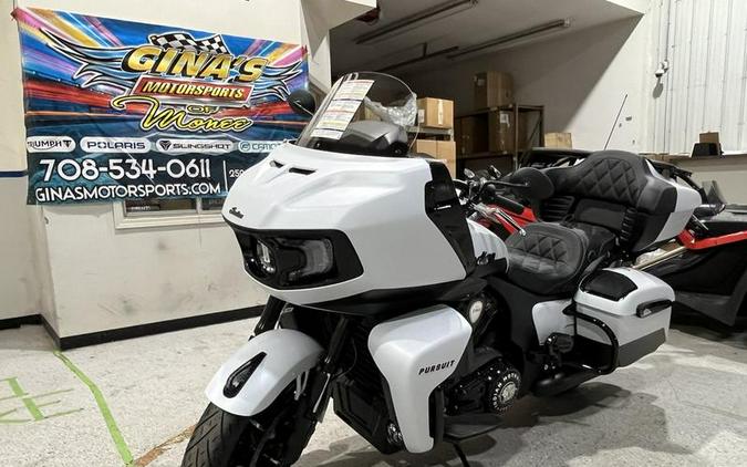 2024 Indian Motorcycle® Pursuit® Dark Horse® w/PowerBand Audio Pkg Icon Ghost White Metallic Smoke