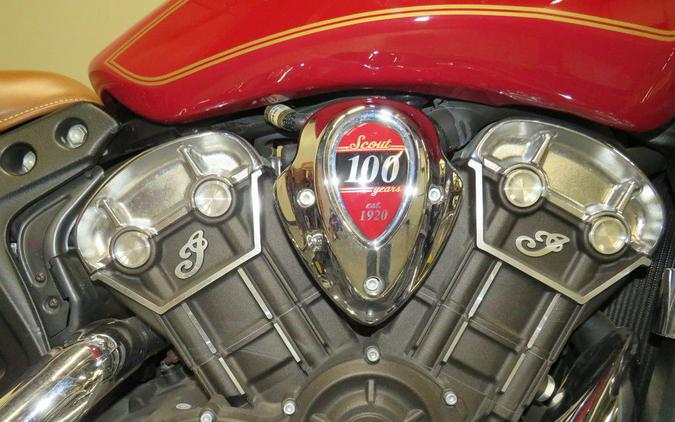 2020 Indian Motorcycle® Scout® 100th Anniversary Indian Red with Gold trim