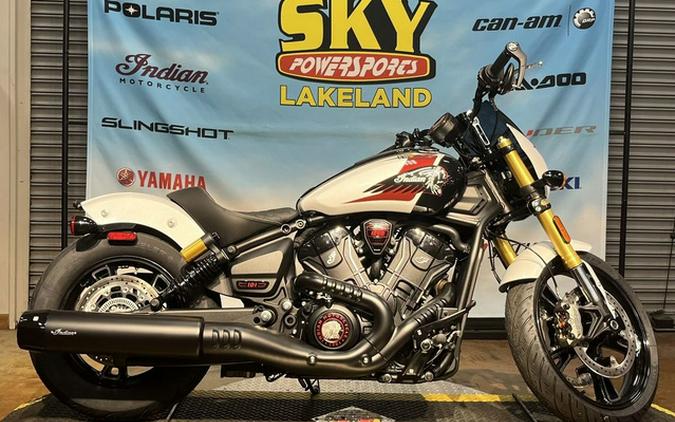2025 Indian 101 Scout Ghost White Metallic With Graphics